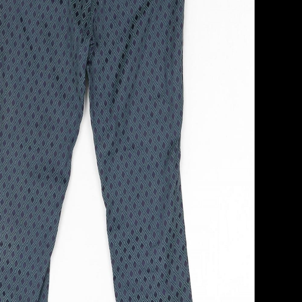NEXT Womens Green Geometric  Trousers  Size 8 L25 in
