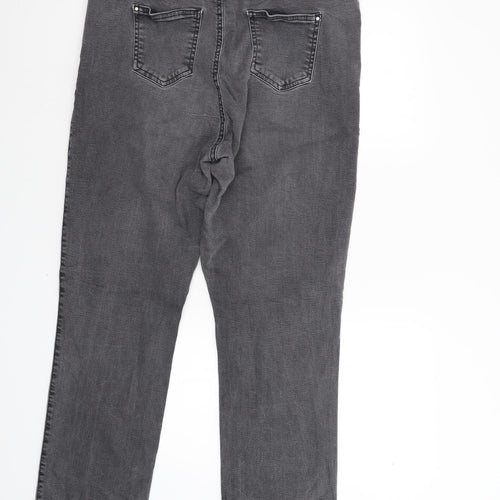 Evans Womens Black  Denim Straight Jeans Size 20 L29 in