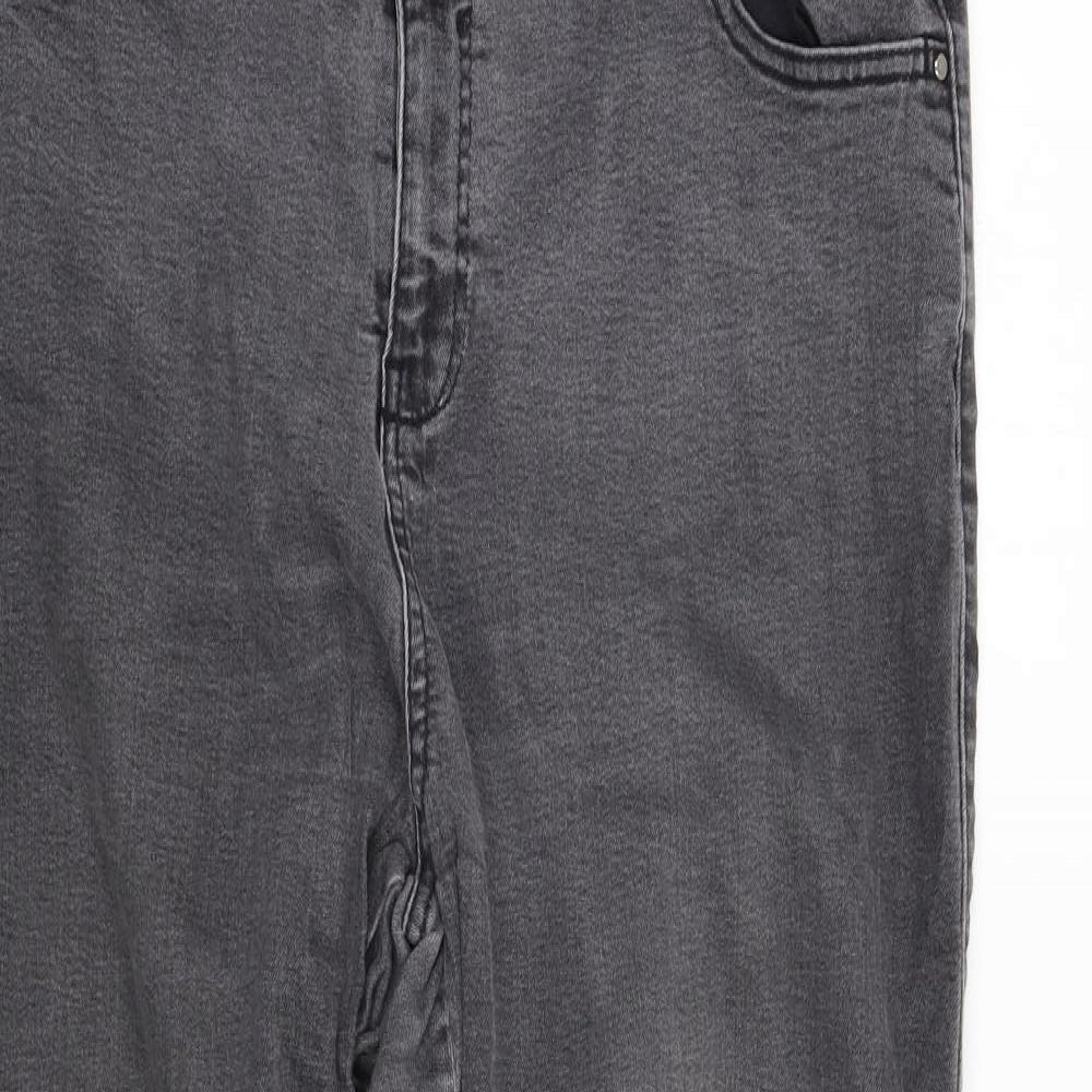 Evans Womens Black  Denim Straight Jeans Size 20 L29 in
