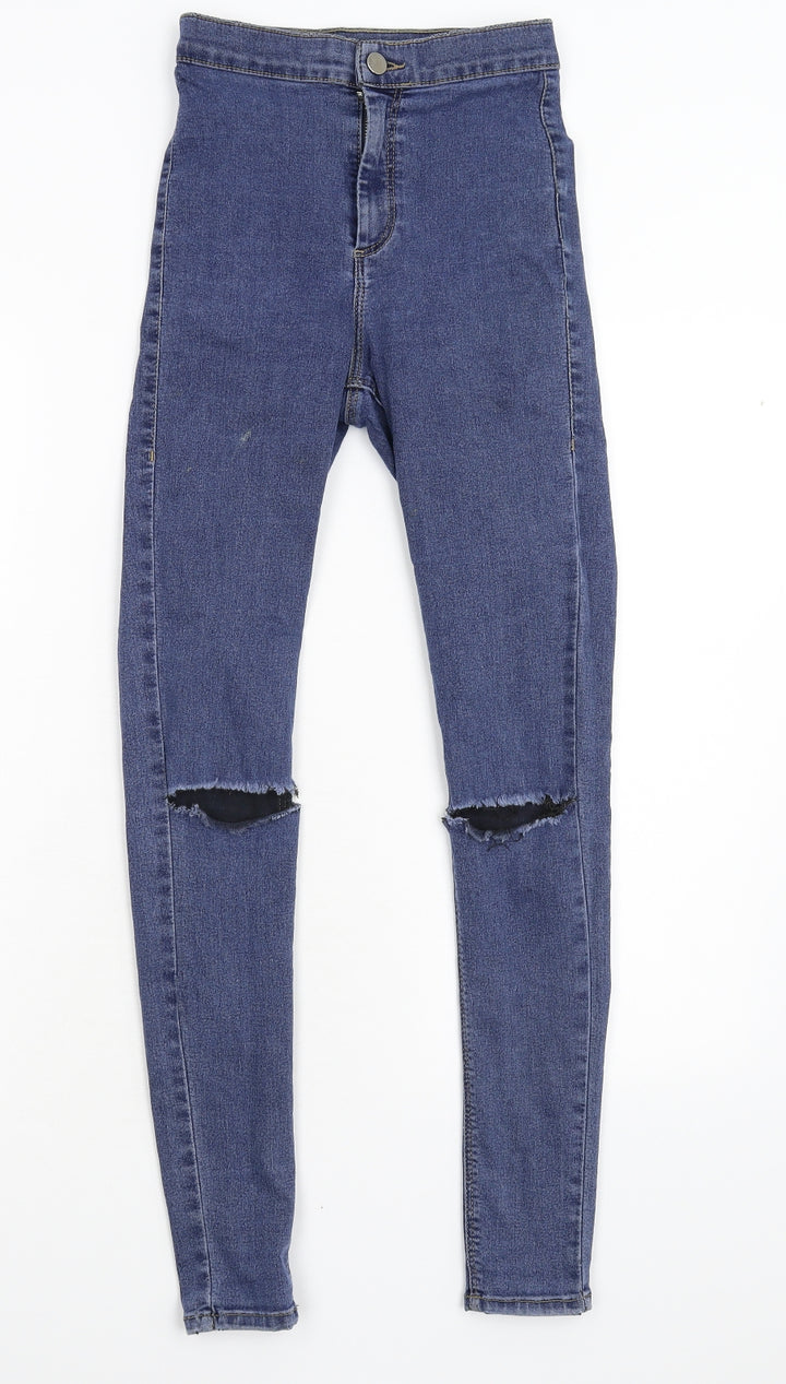 Topshop Womens Blue Denim Skinny Jeans Size 26 L32 in