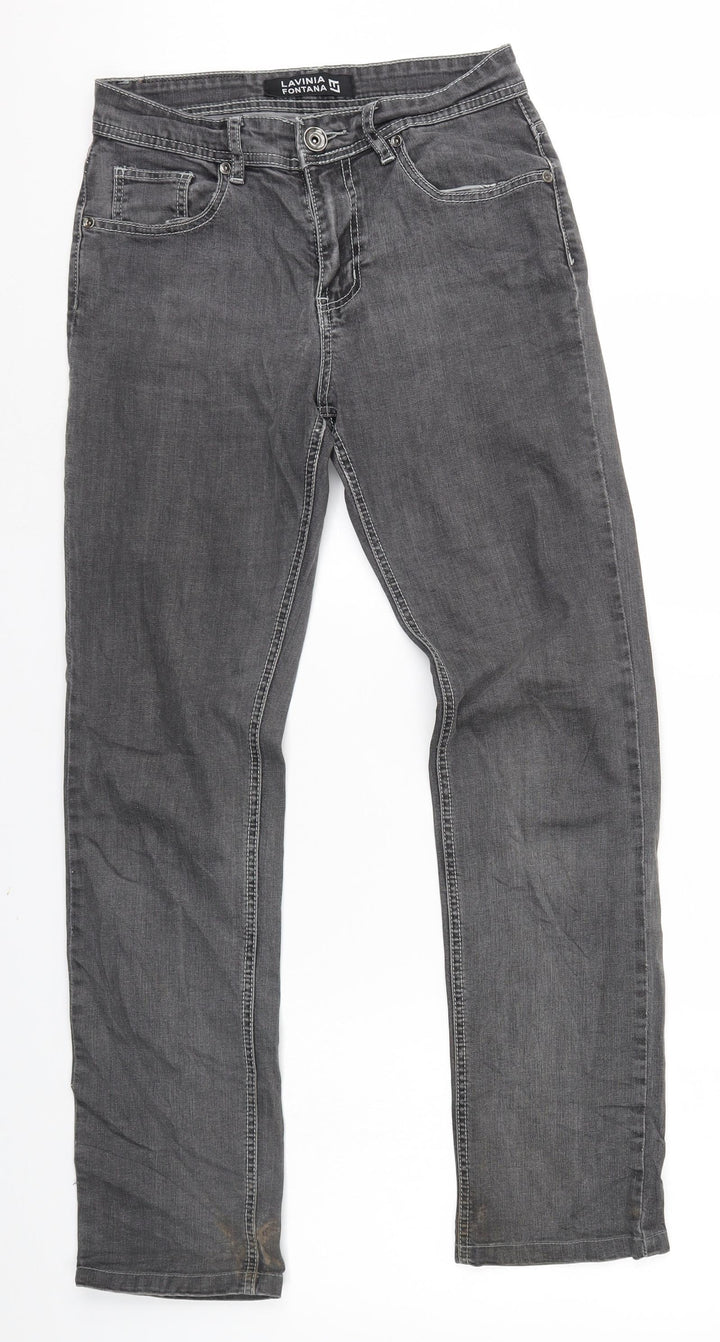 Lavinia Fontana Womens Black   Straight Jeans Size 10 L30 in - Lavinia Fontana