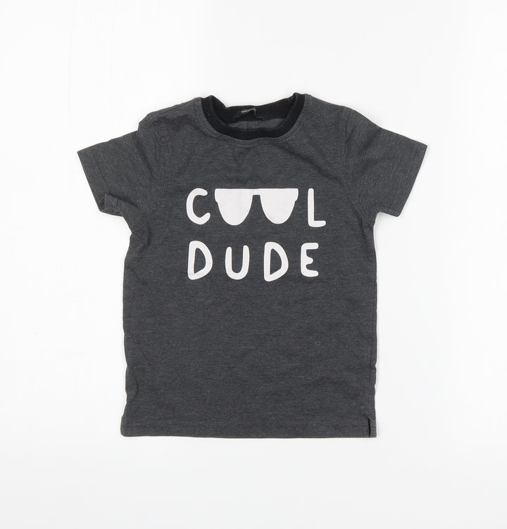 George Boys Grey   Basic T-Shirt Size 3-4 Years  - Cool Dude