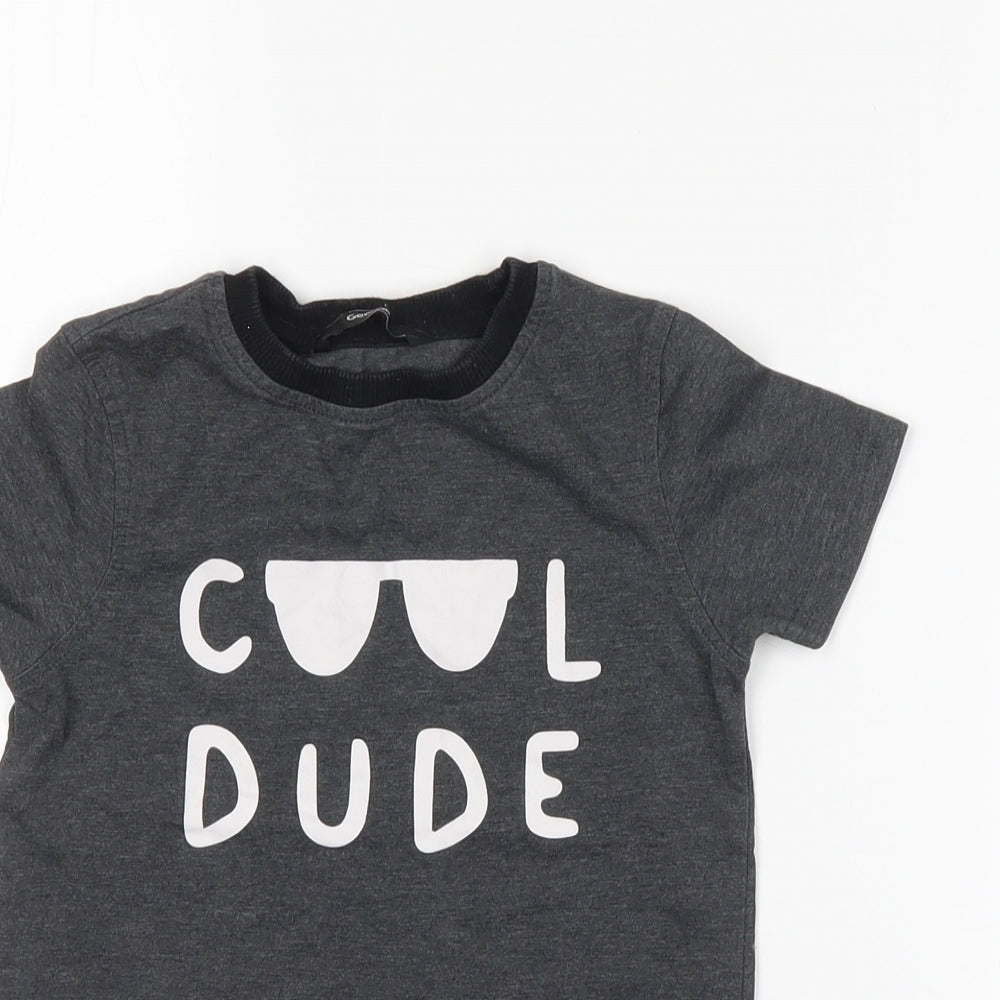 George Boys Grey   Basic T-Shirt Size 3-4 Years  - Cool Dude