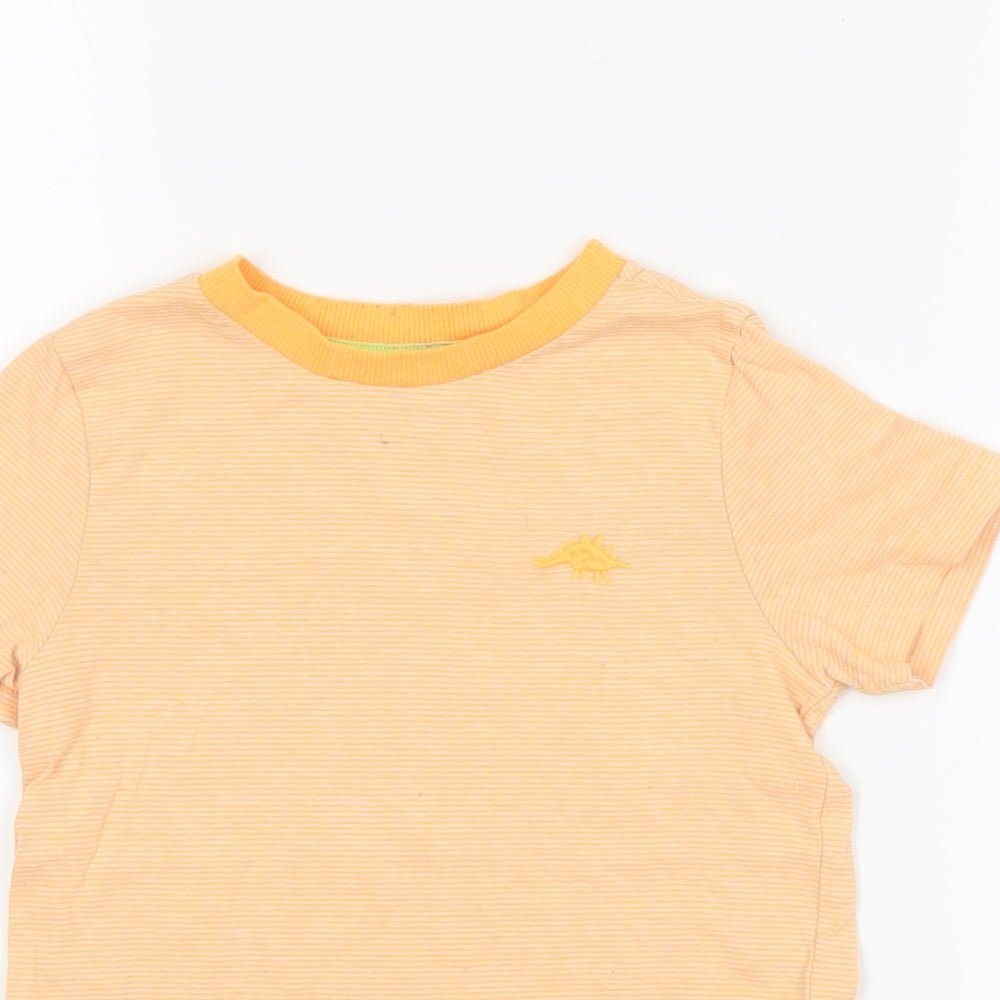 F&F Boys Orange Striped  Basic T-Shirt Size 3-4 Years