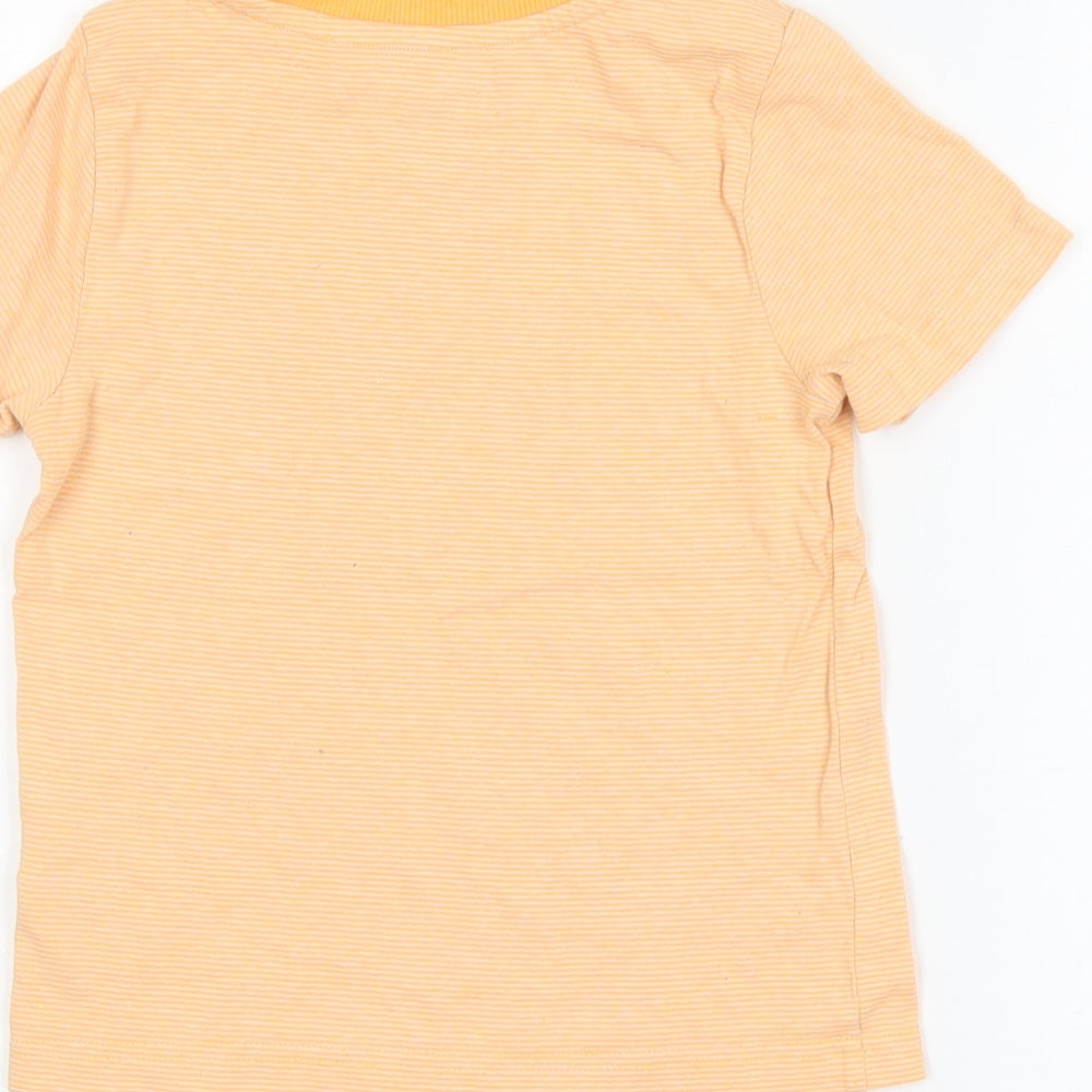 F&F Boys Orange Striped  Basic T-Shirt Size 3-4 Years