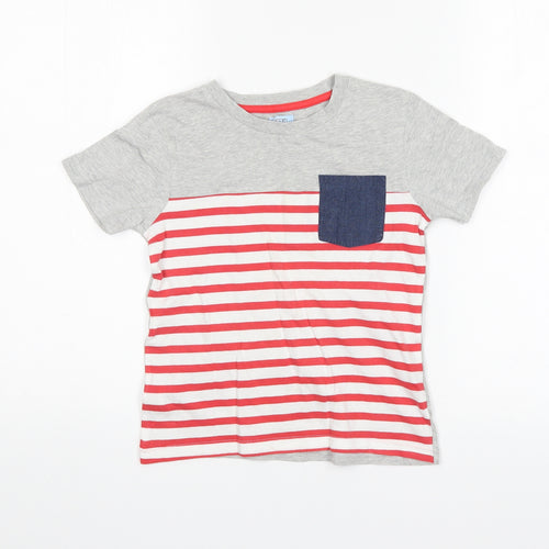 F&F Boys Grey Striped  Basic T-Shirt