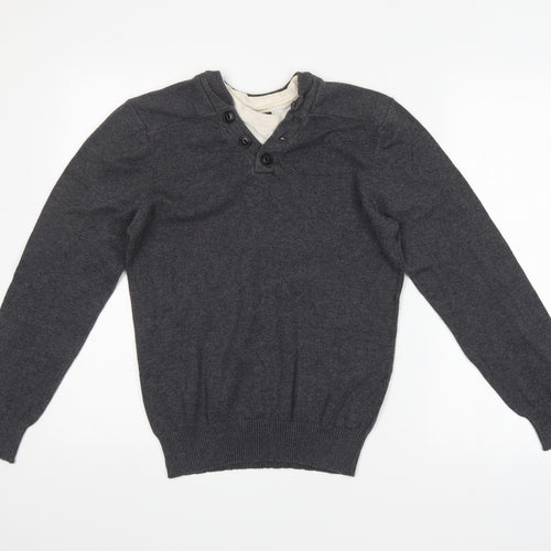 Peacocks Mens Grey   Pullover Jumper Size S
