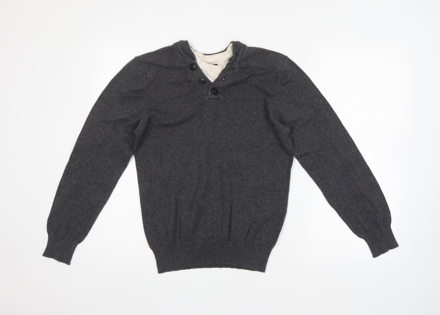 Peacocks Mens Grey   Pullover Jumper Size S