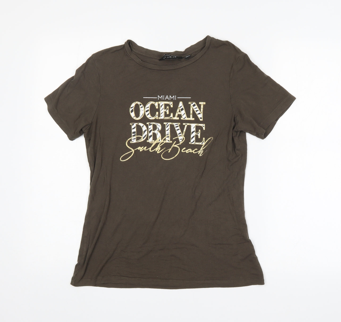 Dorothy Perkins Womens Green   Basic T-Shirt Size 10