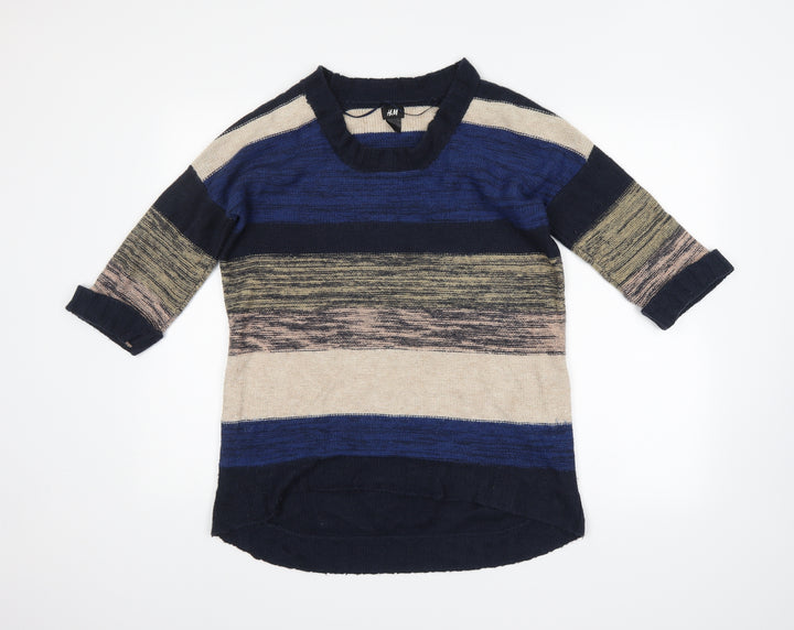 H&M Womens Multicoloured Striped  Pullover Jumper Size XS