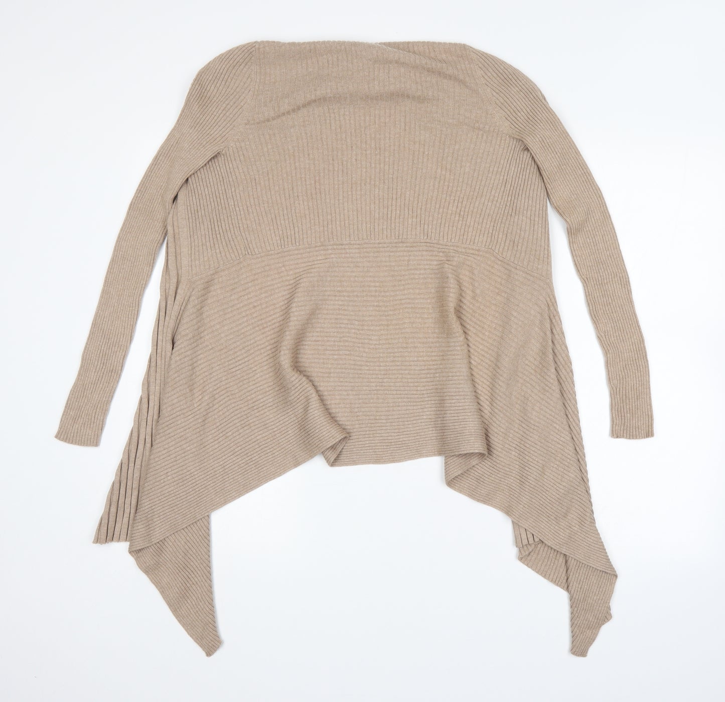 M&S Womens Beige Striped  Cardigan Jumper Size 8