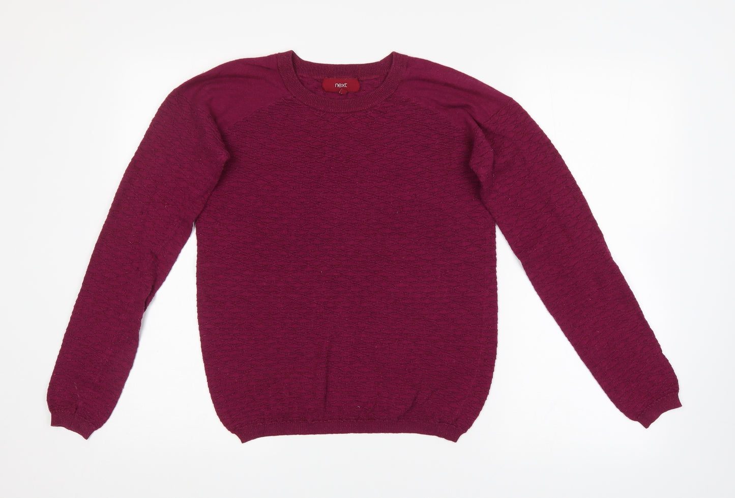 NEXT Womens Purple Argyle/Diamond  Pullover Jumper Size 8