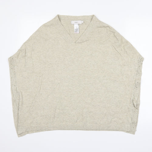 NEXT Womens Beige   Wrap Jumper Size 8