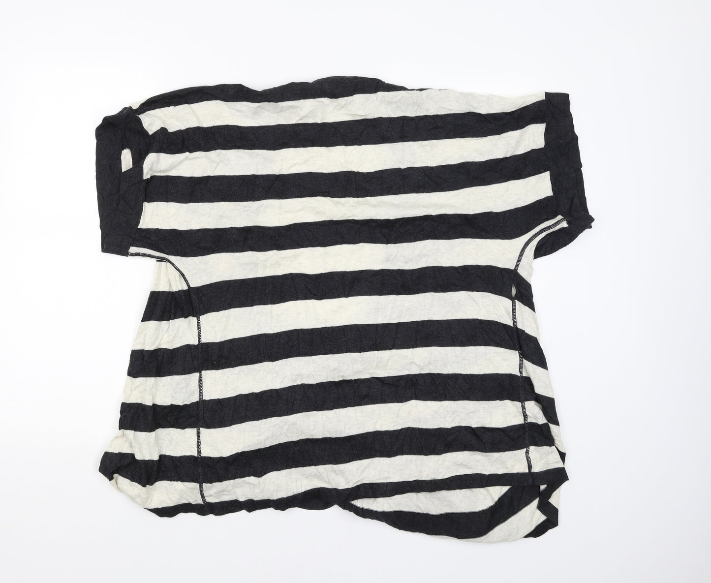 mamas & papas Womens Black Striped  Cardigan Jumper Size 16