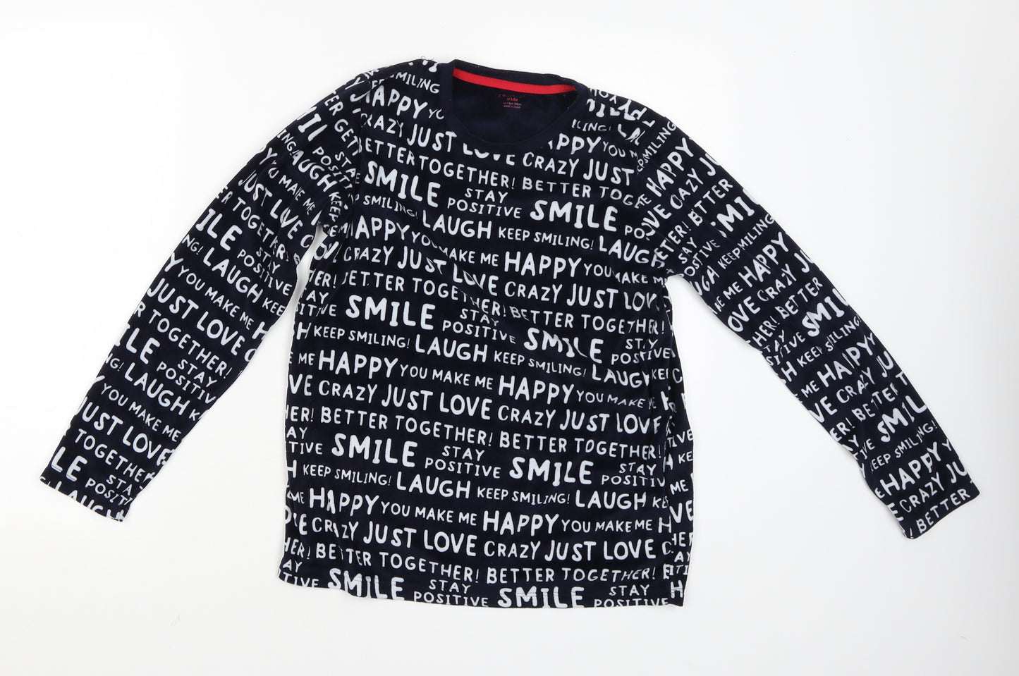 Primark Girls Blue   Cami Pyjama Top Size 12-13 Years  - Wording pattern