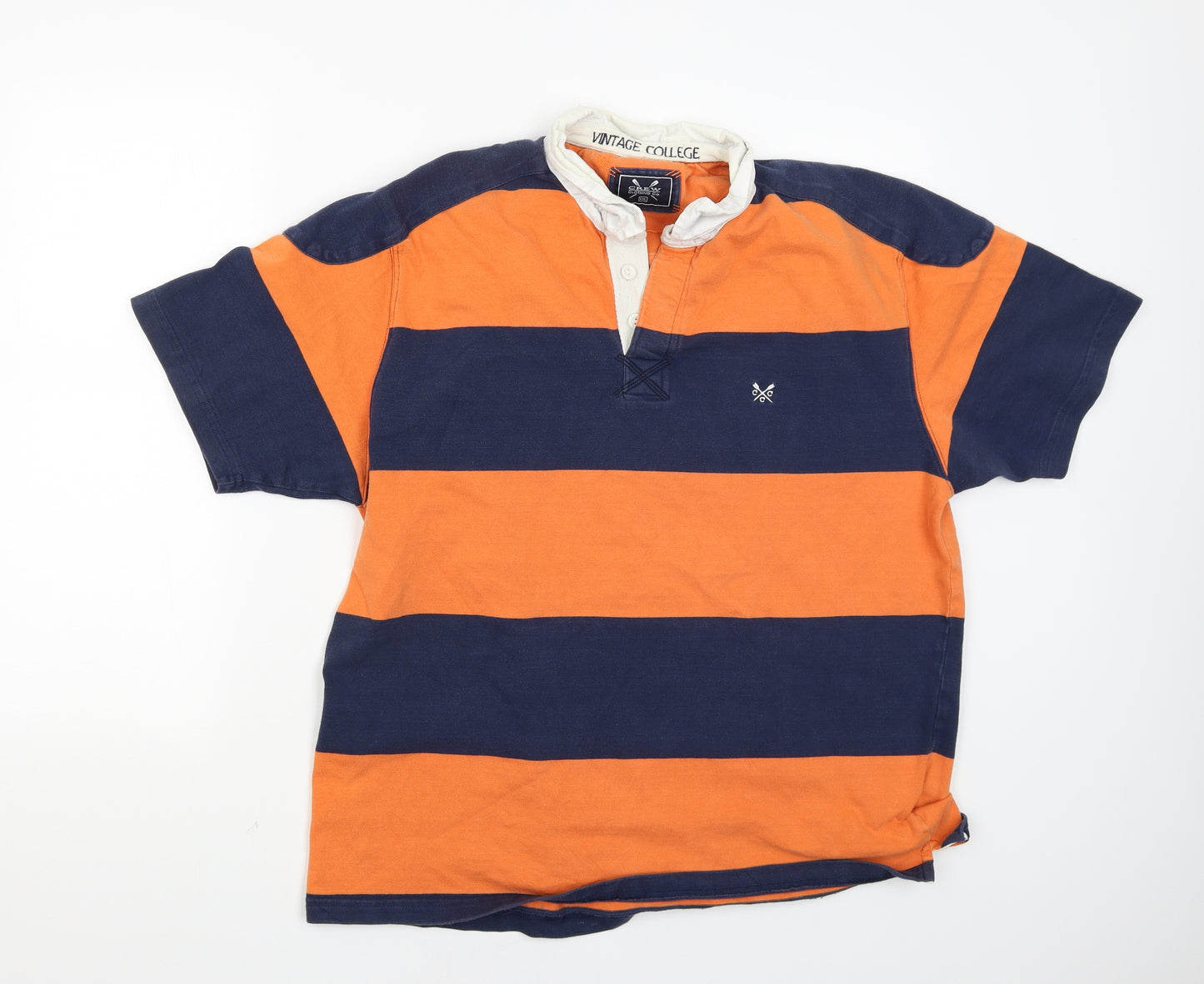 Crew Clothing Mens Orange Striped   Polo Size 2XL