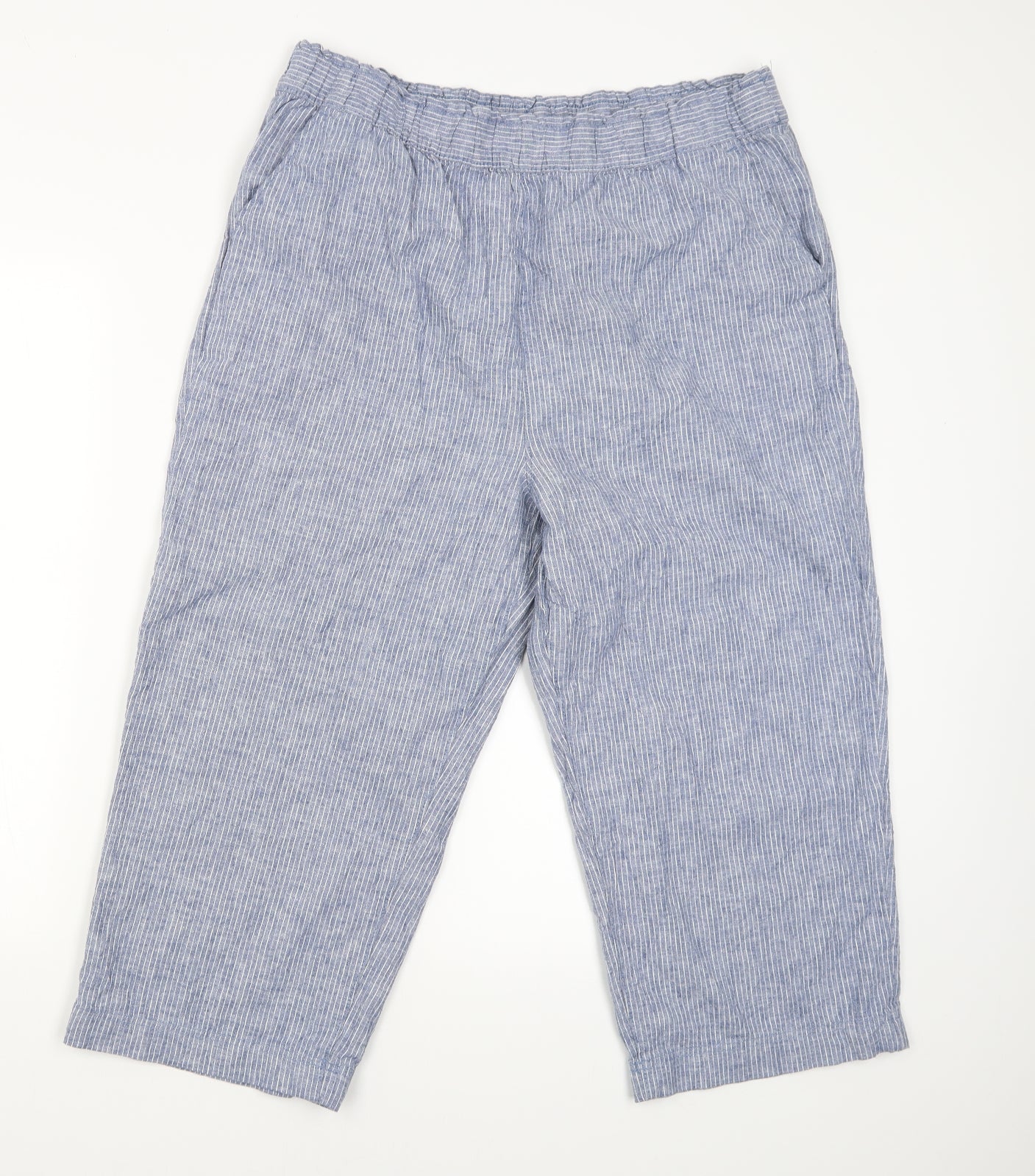 TU Womens Blue Striped  Jegging Trousers Size 18 L23 in