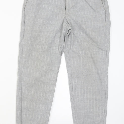 Berkshka Womens Grey Striped  Capri Trousers Size 38 L26 in