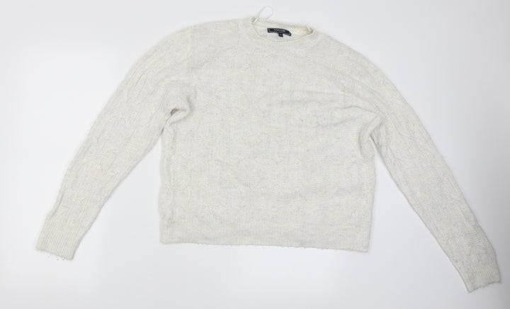 Maine Womens White Pullover Jumper Size 12