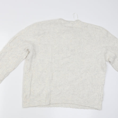 Maine Womens White   Pullover Jumper Size 12