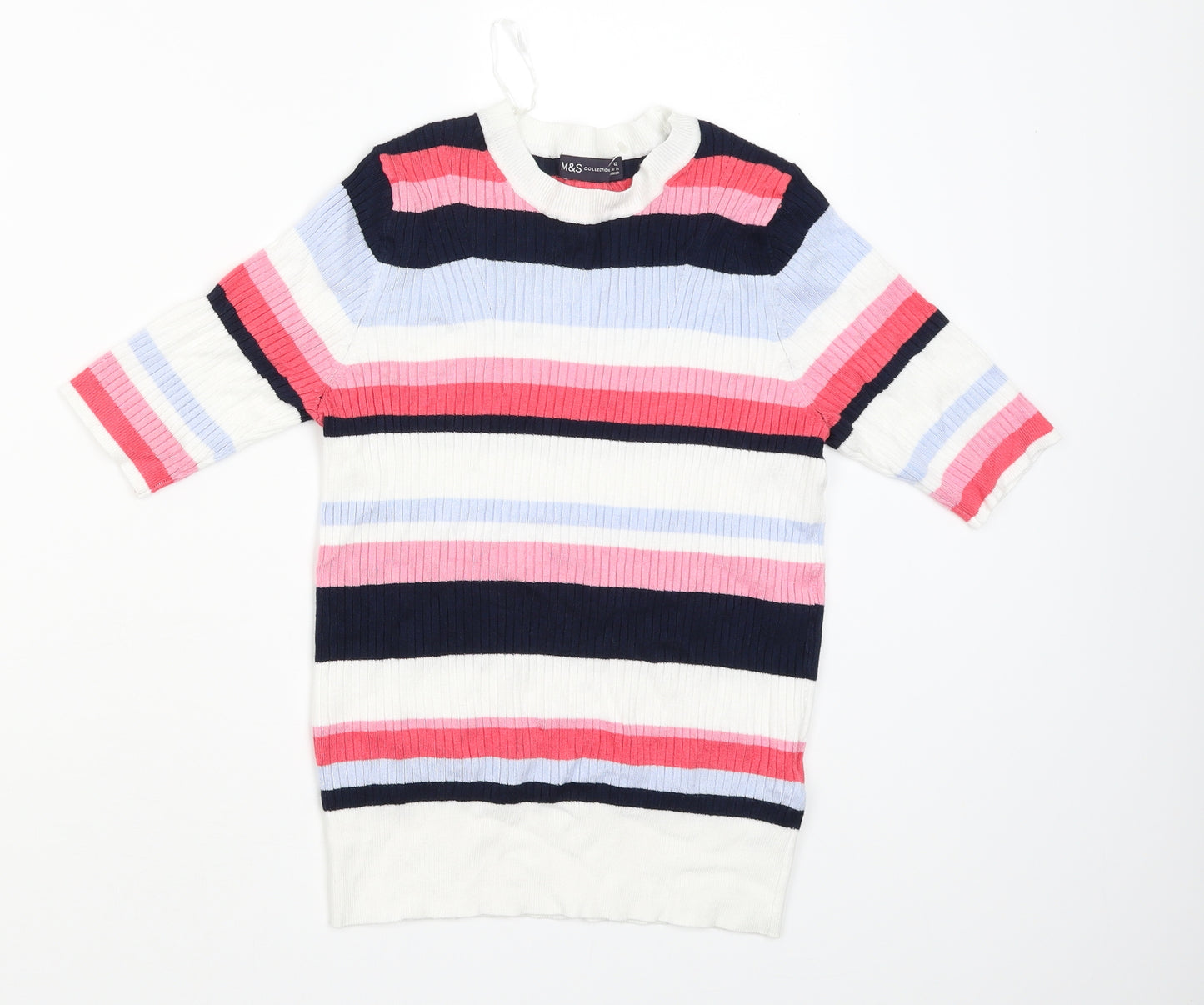M&S Womens Multicoloured Striped  Pullover Jumper Size 12