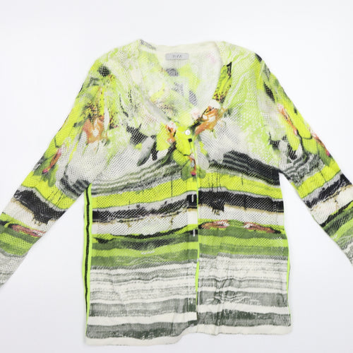 TUZZI Womens Multicoloured Geometric  Cardigan Jumper Size S