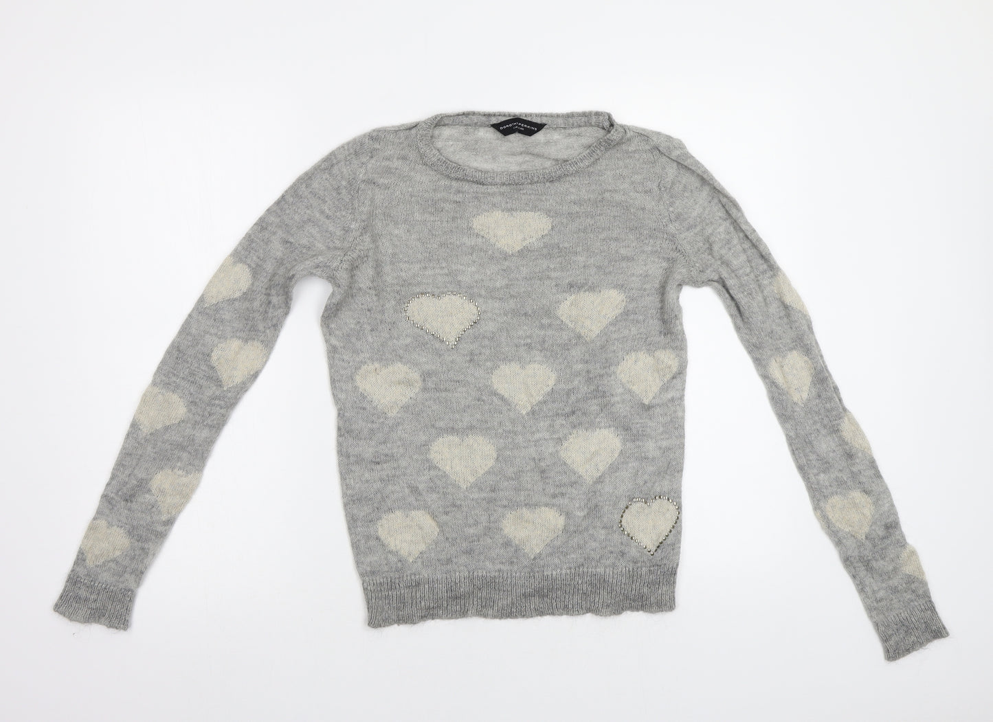 Dorothy Perkins Womens Grey  Knit Pullover Jumper Size 12