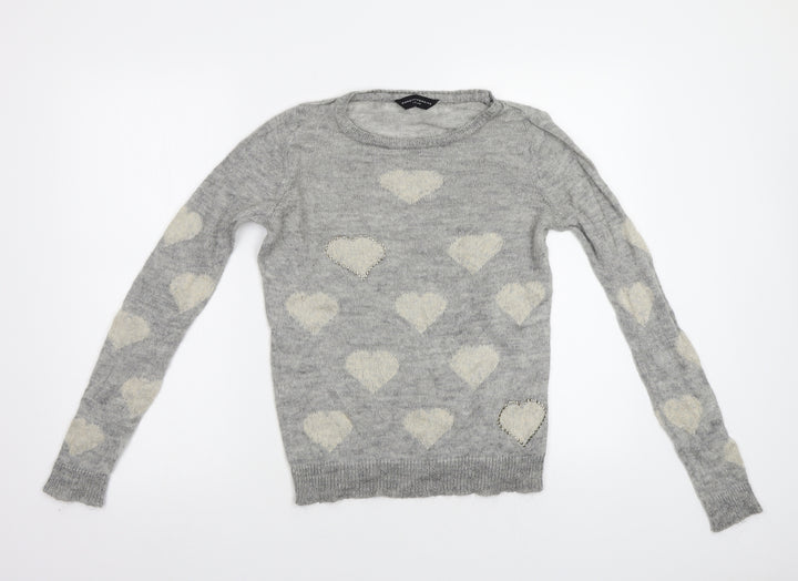 Dorothy Perkins Womens Grey  Knit Pullover Jumper Size 12