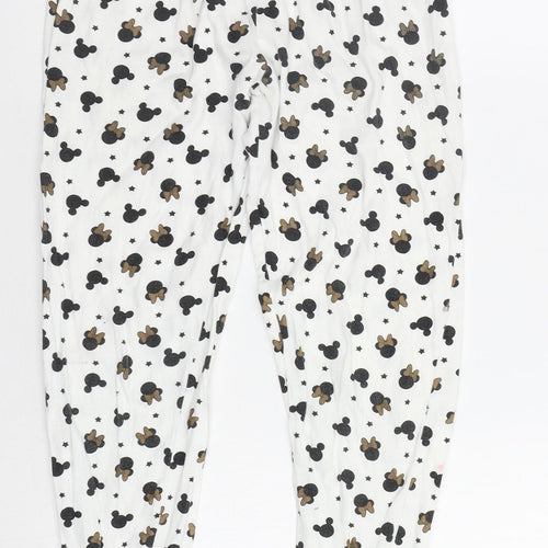 Disney Girls White Geometric  Kimono Pyjama Pants Size 9-10 Years  - Mickey and Minnie