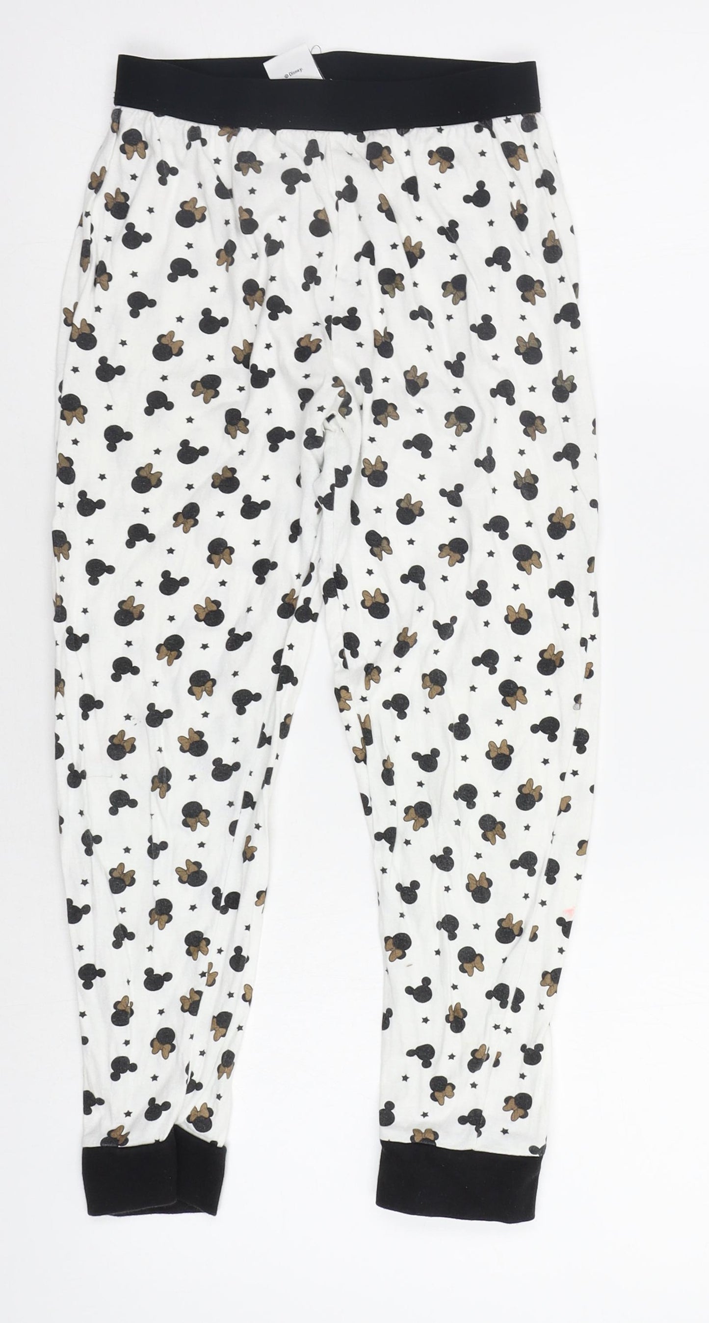 Disney Girls White Geometric  Kimono Pyjama Pants Size 9-10 Years  - Mickey and Minnie