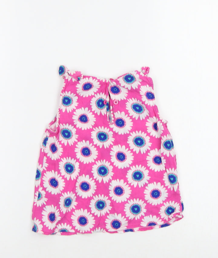 M&S Girls Pink Floral A-Line Size 2-3 Years