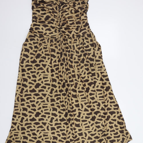 Preworn Womens Brown Animal Print  A-Line  Size M