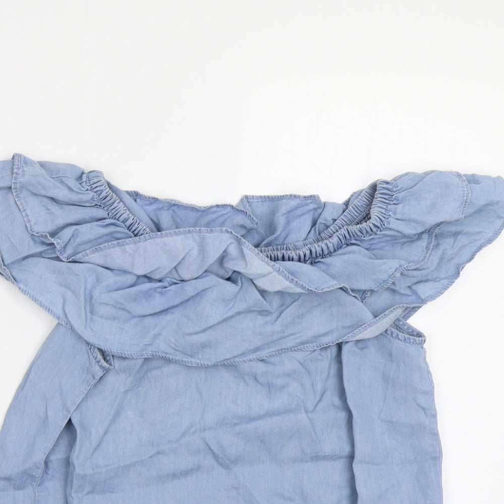 Peacocs Womens Blue   Basic Blouse Size 12