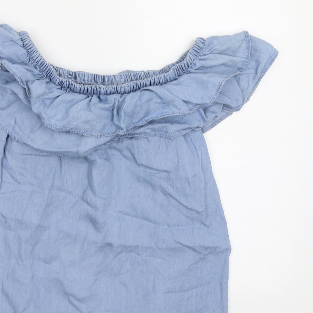 Peacocs Womens Blue   Basic Blouse Size 12