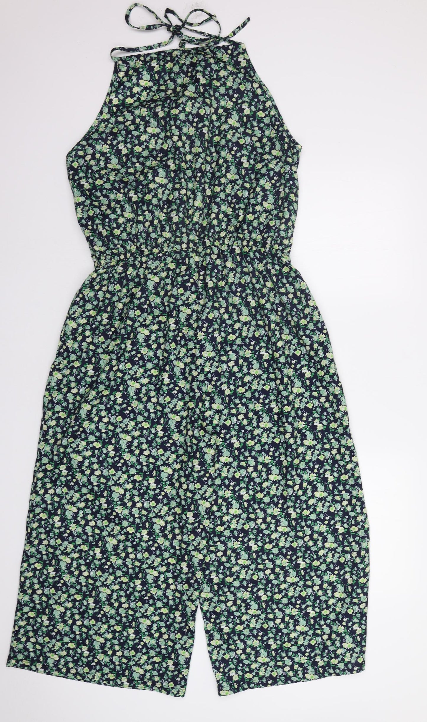 In the Style Womens Green Floral  Jumpsuit One-Piece Size 14
