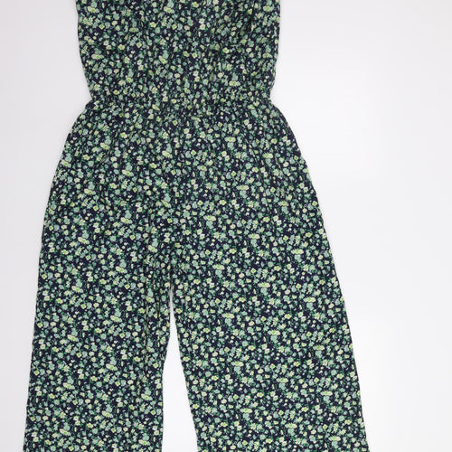 In the Style Womens Green Floral  Jumpsuit One-Piece Size 14