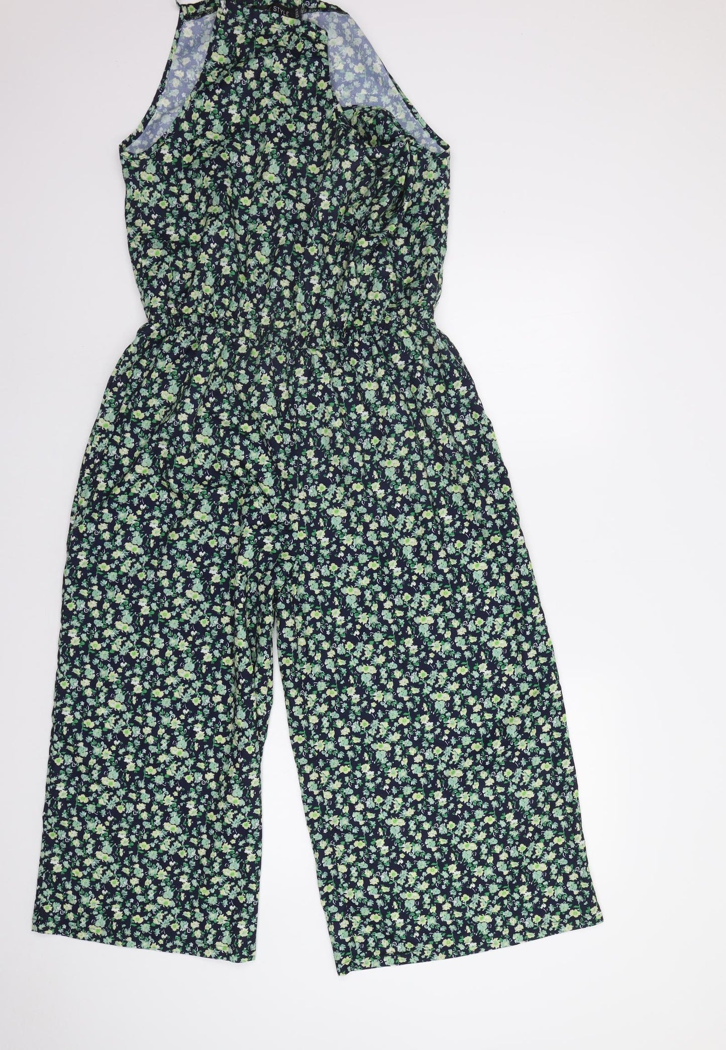 In the Style Womens Green Floral  Jumpsuit One-Piece Size 14