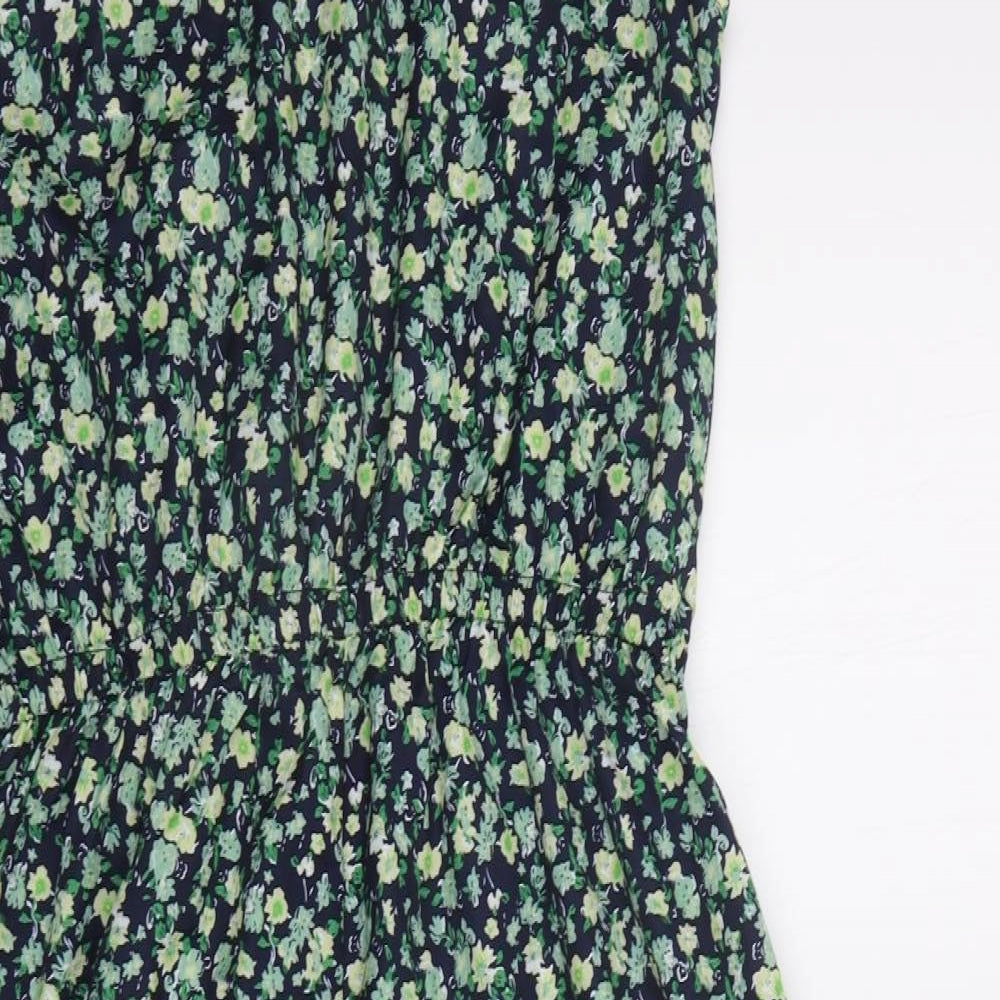 In the Style Womens Green Floral  Jumpsuit One-Piece Size 14