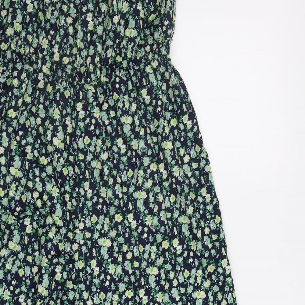 In the Style Womens Green Floral  Jumpsuit One-Piece Size 14