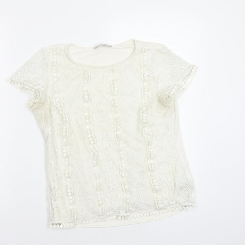 Oasis Womens White   Basic Blouse Size M