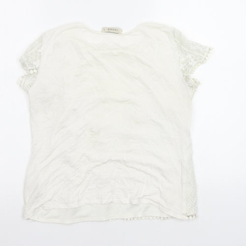 Oasis Womens White   Basic Blouse Size M