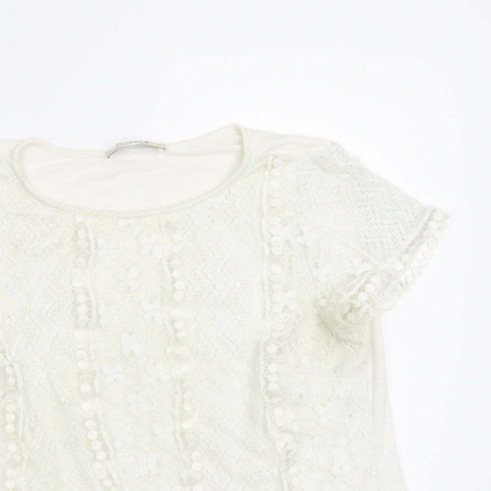 Oasis Womens White   Basic Blouse Size M