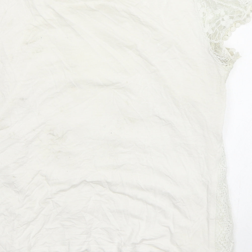 Oasis Womens White   Basic Blouse Size M