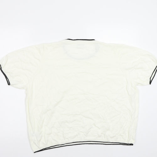 M&S Womens White  Knit Basic Polo Size 24
