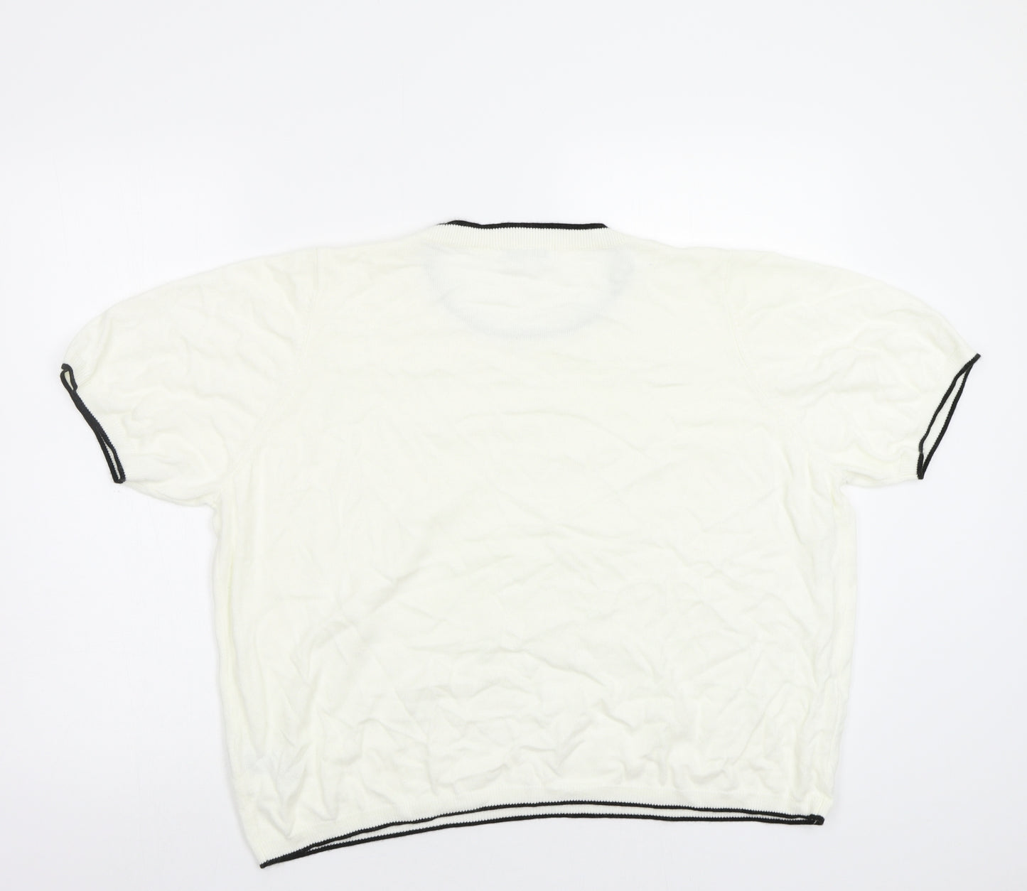 M&S Womens White  Knit Basic Polo Size 24