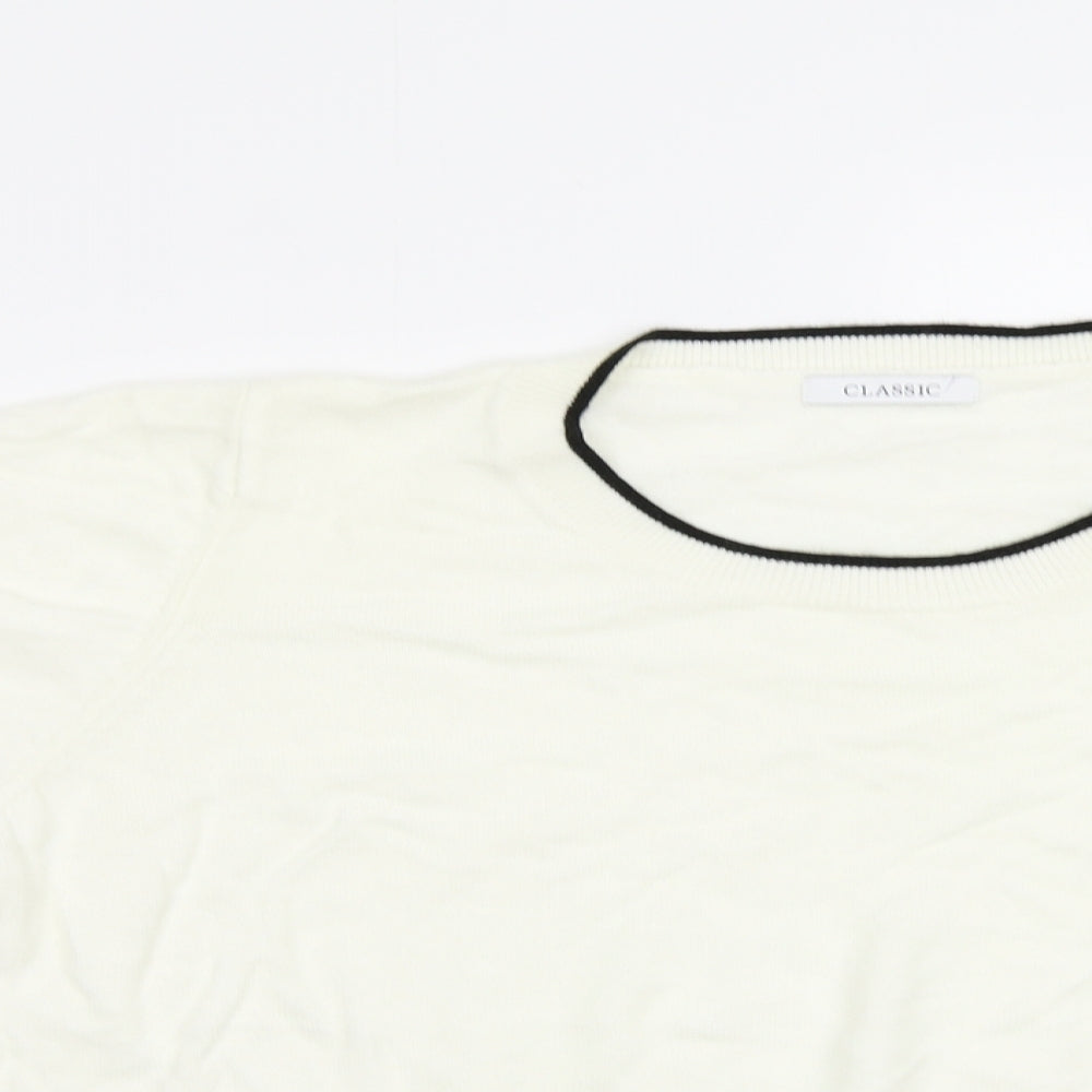 M&S Womens White  Knit Basic Polo Size 24