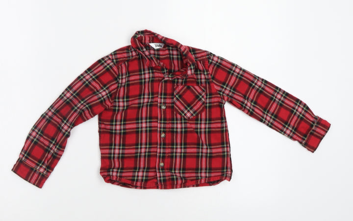 Mm&Co Boys Red Check  Basic Button-Up Size 2-3 Years