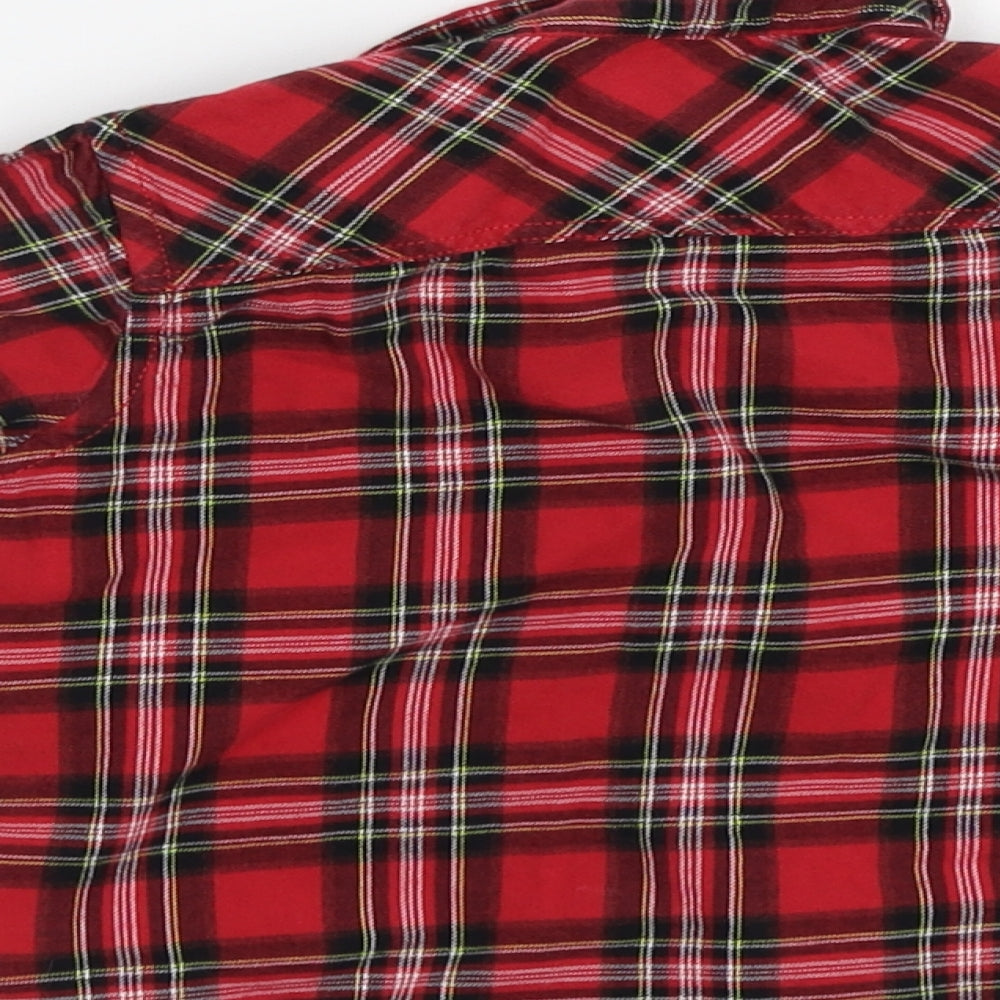 Mm&Co Boys Red Check  Basic Button-Up Size 2-3 Years