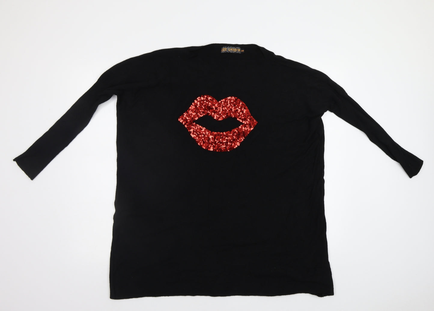 QED London Womens Black   Pullover Jumper Size M  - Sequin detail