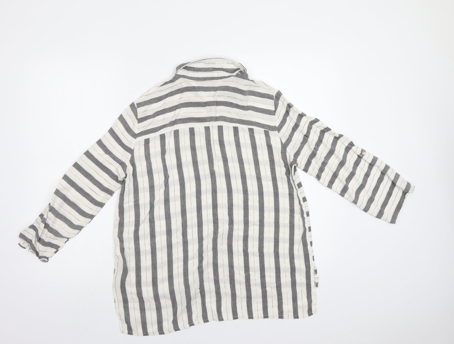 F&F Womens White Striped  Basic Button-Up Size 14